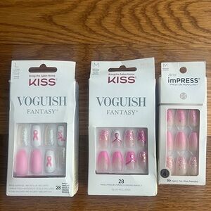KISS Vogueish Fantasy Pink and White Breast Cancer Awareness Set of 3